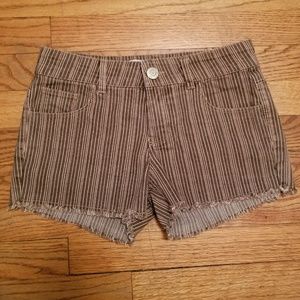 April Girl Brown Striped Shorts Size: 0